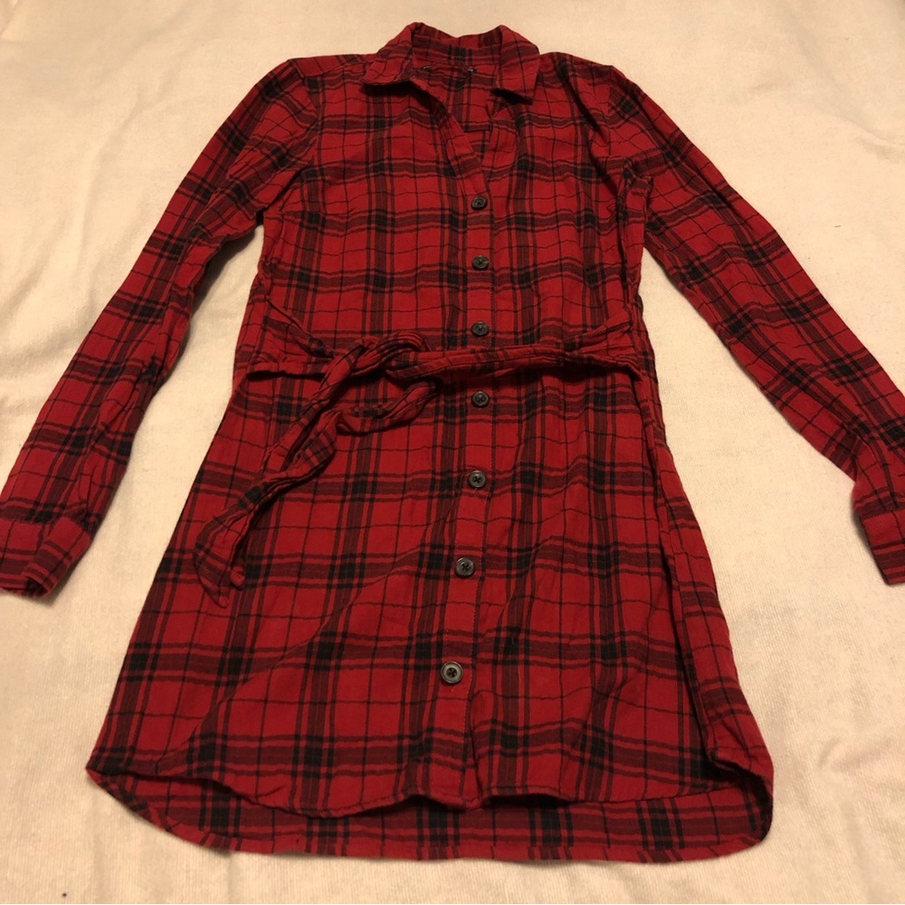 Abercrombie& Fitch mini flannel shirt dress size XS